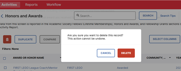 confirm delete popup menu