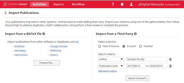publication import screen