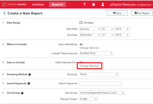 change selection button